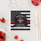 薄型レッドライン消防パーソナライズされた戦闘機の退職 スタンダードカクテルナプキン (インサイチュ)