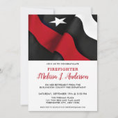 薄型レッドライン消防パーソナライズされた戦闘機の退職 招待状 (正面)