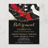 薄型レッドライン消防士の消防士の引退 インビテーションポストカード (正面)