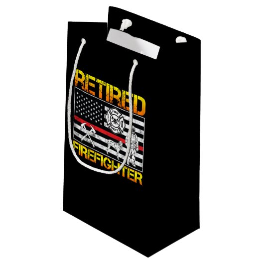 薄型レッドライン消防退職した戦闘機の退職 スモールペーパーバッグ (裏面アングル)