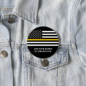 薄型金ゴールドラインアメリカ国旗のカスタム文字 缶バッジ (インサイチュ)