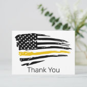 薄型金ゴールド回線警察緊急事態911ディスパッチャ サンキューカード (スタンド正面)