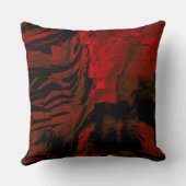 薄彫りとサテンの濃い赤のモザイク クッション (裏面)