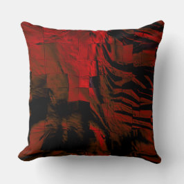 薄彫りとサテンの濃い赤のモザイク クッション