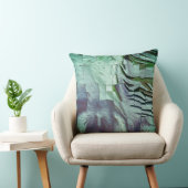 薄彫りとサテンの灰色がかったミントモザイク クッション (椅子)