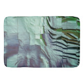 薄彫りとサテンの灰色がかったミントモザイク バスマット (正面)