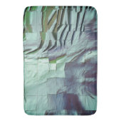 薄彫りとサテンの灰色がかったミントモザイク バスマット (正面縦)