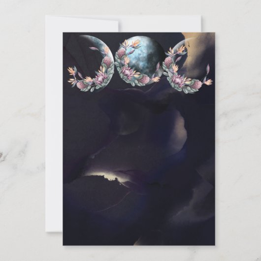 薄明るい月のフェイズダークとムーディ結婚ーズ 招待状 (裏面)