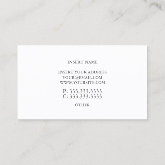 薄暗いグレーのミニマリストトレンディーカリグエレガントラフィ 名刺 (裏面)