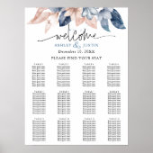 薄暗いデニムと赤面スタイリッシュのシーティングチャート ポスター (正面)