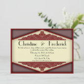 薄暗いピンクのヴィンテージ、5"x7"の招待状。 招待状 (スタンド正面)