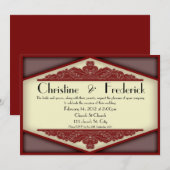 薄暗いピンクのヴィンテージ、5"x7"の招待状。 招待状 (正面/裏面)