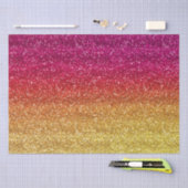 薄暗いピンク&イエローグラデーショングリッター 薄葉紙 (クラフト)