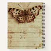 薄暗い動揺してセピア蝶のメモ帳の番号 ノートブック (裏面)