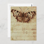 薄暗い動揺してセピア蝶のメモ帳の番号 ポストカード (正面/裏面)