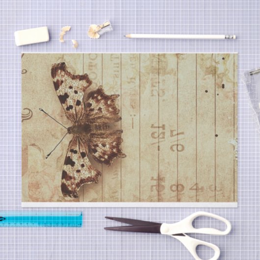薄暗い動揺してセピア蝶のメモ帳の番号 薄葉紙 (クラフト)