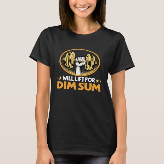 薄暗い和の食べ物のユーモアダン中国のグのために持ち上げる Tシャツ (正面)