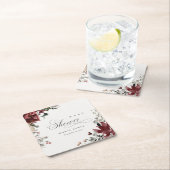 薄暗い暖かい冬のフェスティバル葉ベビーシャワー スクエアペーパーコースター (インサイチュ)