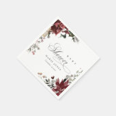 薄暗い暖かい冬のフェスティバル葉ベビーシャワー スタンダードカクテルナプキン (角)