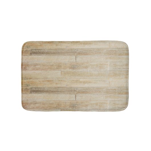 薄暗い木擦り切れた材フローリングテクスチャ バスマット (正面)