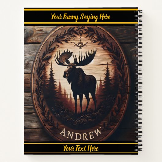 薄暗い森の中でムースをする ノートブック (裏面)