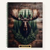 薄暗い森の中のムースポートレート ノートブック (正面)