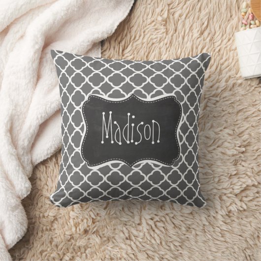 薄暗い灰色のクローバー;黒板の外観 クッション (ブランケット)