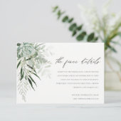 薄暗い緑の葉の多いシダ結婚詳細 エンクロージャーカード (スタンド正面)