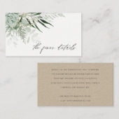 薄暗い緑の葉の多いファーン結婚詳細 名刺 (正面/裏面)