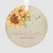 薄暗い羊皮紙に水色のひまわり オーナメント (裏面)