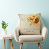 薄暗い羊皮紙に水色のひまわり クッション (椅子)