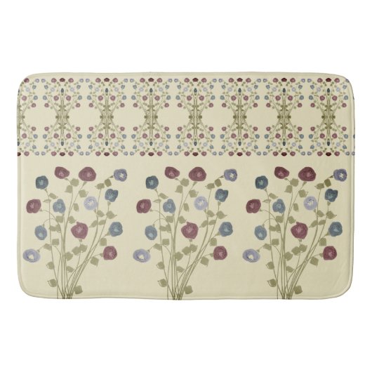 薄暗い花のデザイン バスマット (正面)