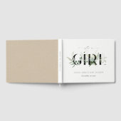 薄暗い葉のシダ多肉女の赤ちゃんシャワー ゲストブック (全面)