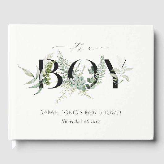 薄暗い葉のシダ多肉男児シャワー ゲストブック (正面)