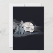 薄暗い青い灰色の石板の水色のスタッグ森林の木 招待状 (裏面)