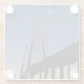 薄暗がりのアーサーRavenel Jr.橋 ガラスコースター (裏面)