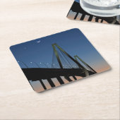 薄暗がりのアーサーRavenel Jr.橋 スクエアペーパーコースター (アングル)