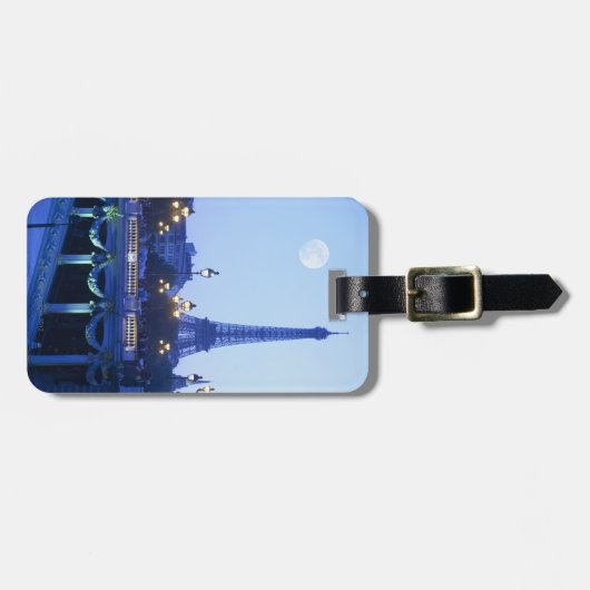 薄暗がりのエッフェル塔 ラゲッジタグ (正面横)