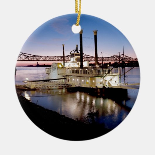 薄暗がりのカジノの舟 セラミックオーナメント (正面)