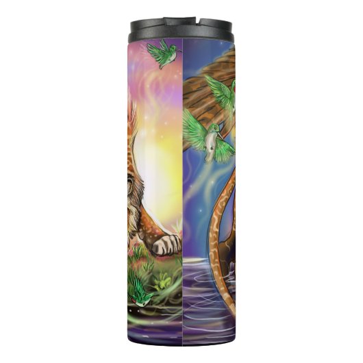 薄暗がりのハンターの飛んでいるな猫 タンブラー (裏面)