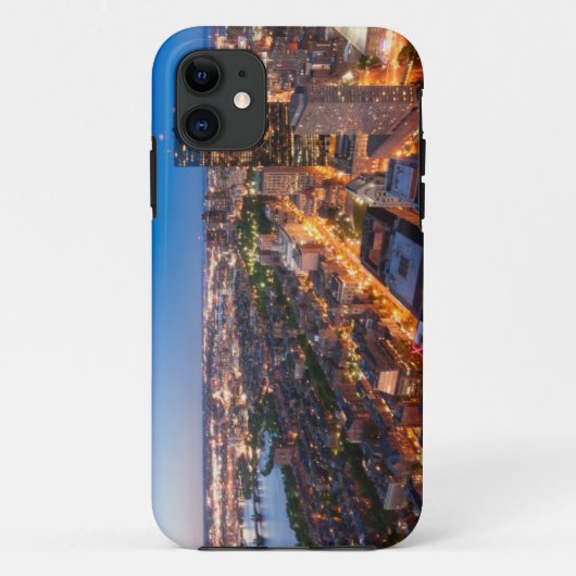 薄暗がりのボストンのスカイライン Case-Mate iPhoneケース (裏面)