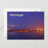 薄暗がりのマリーナのミシシッピーのヨット ポストカード (正面/裏面)