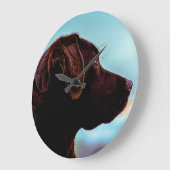 薄暗がりのラブラドール ラージ壁時計 (傾斜)