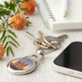 薄暗がりの楕円形の金属のKeychainの塩湖の寺院 キーホルダー (側面)