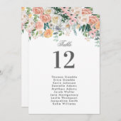 薄暗がりの水彩画の花|の着席の図表 招待状 (正面/裏面)