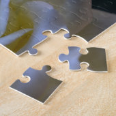 薄暗がりの白いバラ ジグソーパズル (側面)