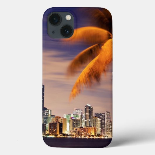 薄暗がりの米国、フロリダ、マイアミのスカイライン Case-Mate iPhoneケース (裏面)