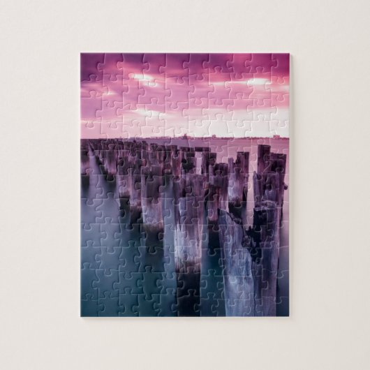 薄暗がりのPier Portメルボルン素晴らしい王子 ジグソーパズル (縦)