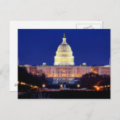 薄暗がりのWashington D.C.米国の国会議事堂 ポストカード (正面/裏面)