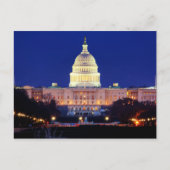 薄暗がりのWashington D.C.米国の国会議事堂 ポストカード (正面)
